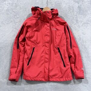 Columbia Rain Jacket Women Small Omni Tech‎ Nylon Full Zip Hooded Waterproof Ski
